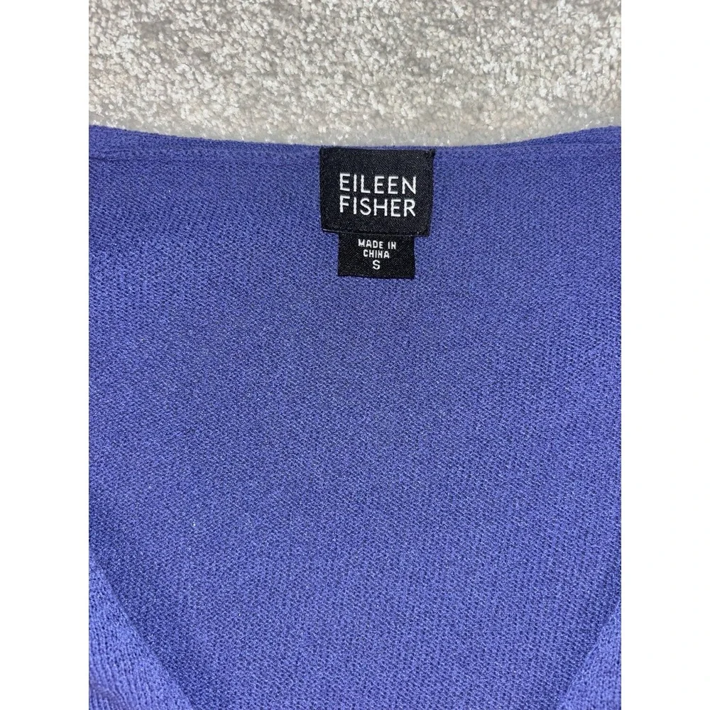 eileen fisher thin knit cardigan‎ blue nylon rayon Small Loose Fit Minimalist - Picture 4 of 8
